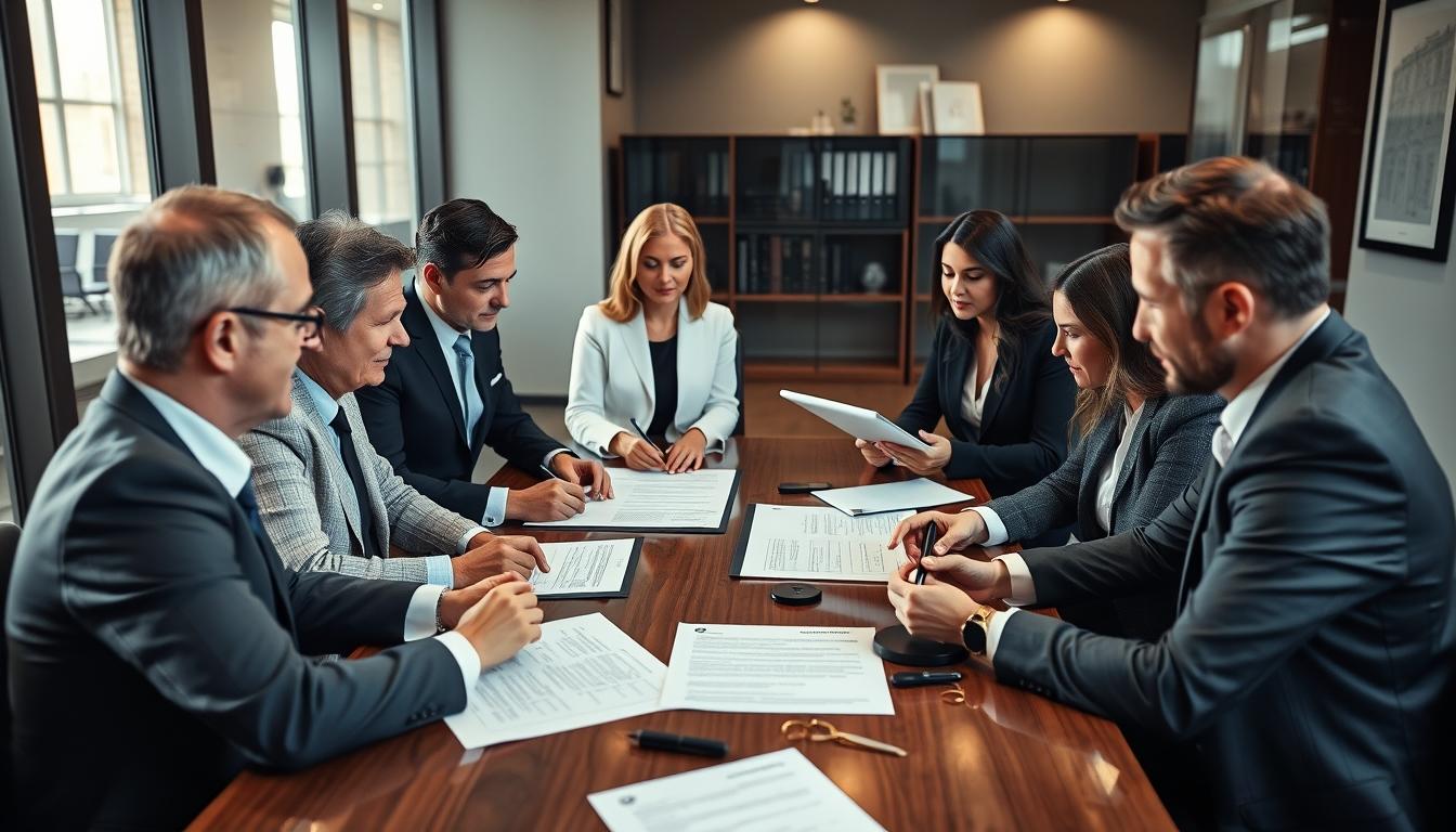 Business agreement signing